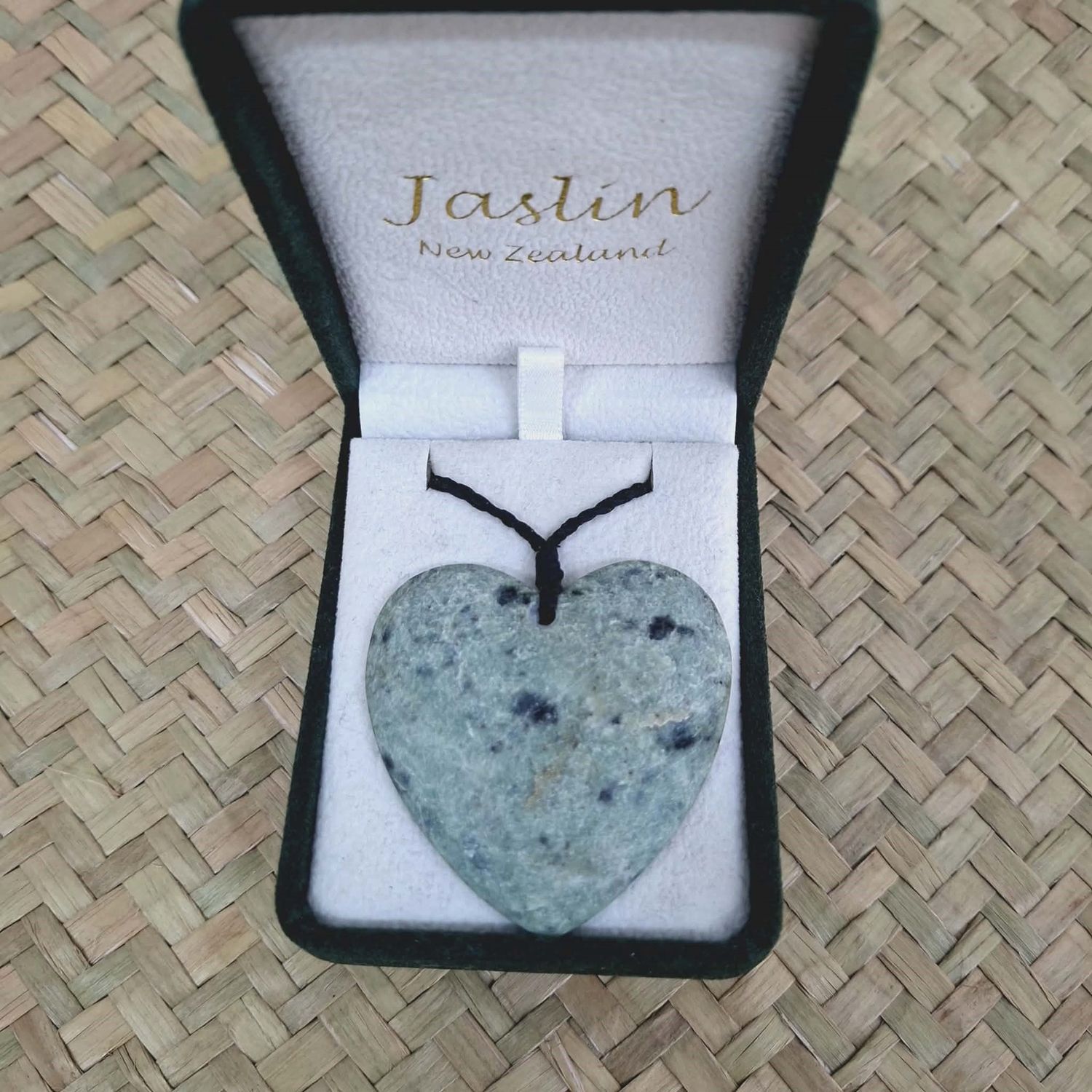 Greenstone Heart Pendant 50mm