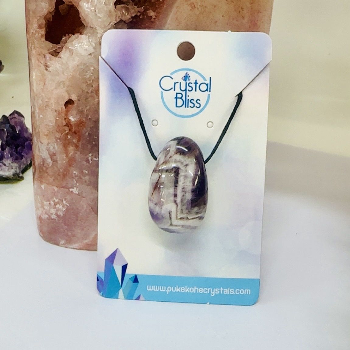 Chevron Amethyst Tumble Pendant