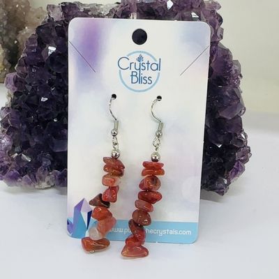 Chip Drop Earrings Carnelian