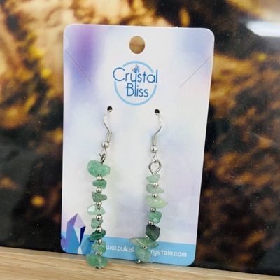 Drop Chip Earrings Green Aventurine