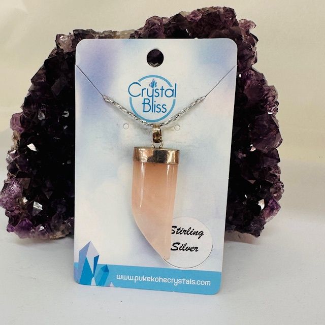 Rose Quartz Tusk Pendant