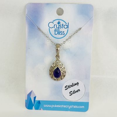 Amethyst  SS Teardrop Pendant