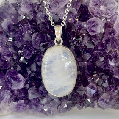 Moonstone Oval SS Pendant