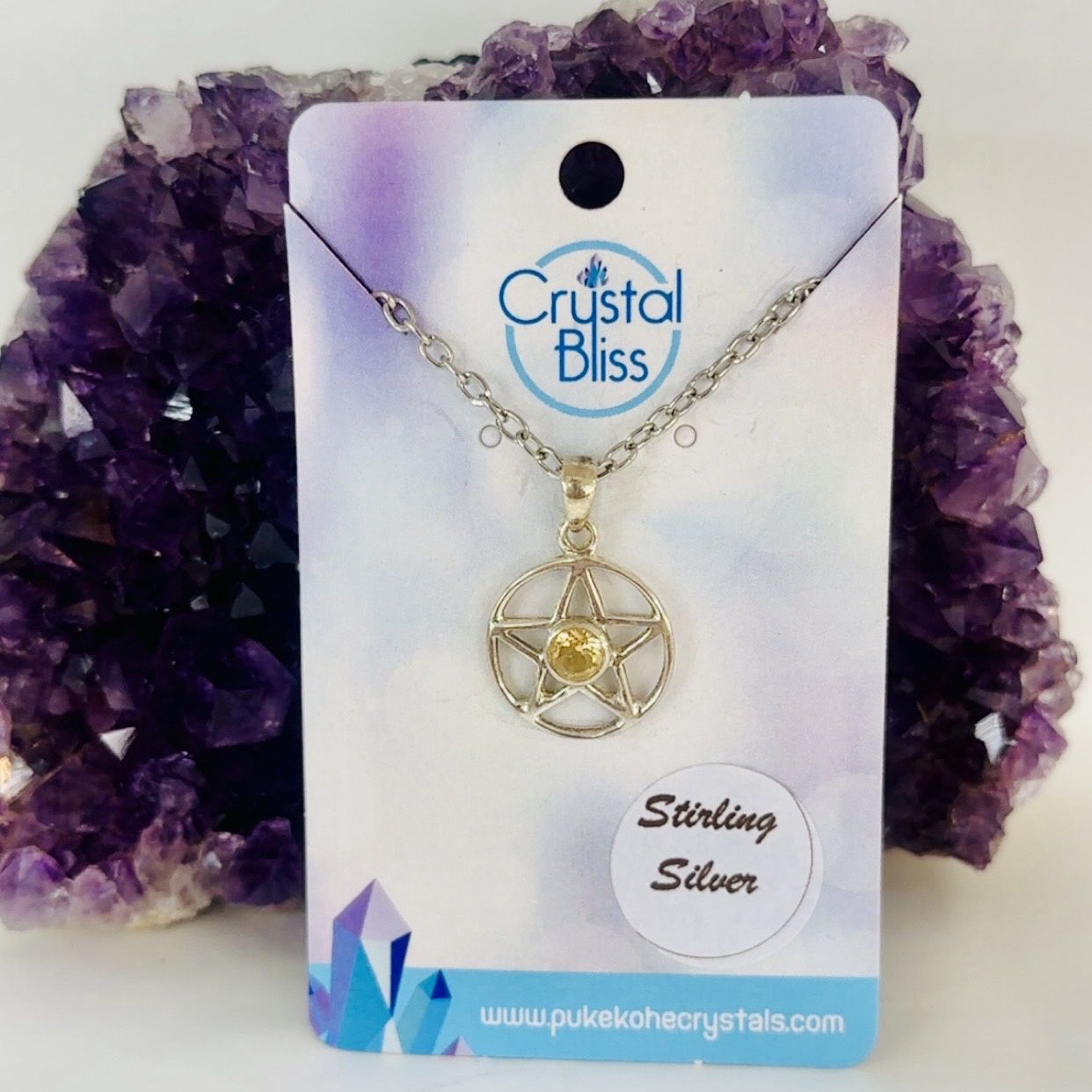 Citrine 5mm Star Pendant