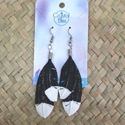 Bone Craving Earrings - Black Huia