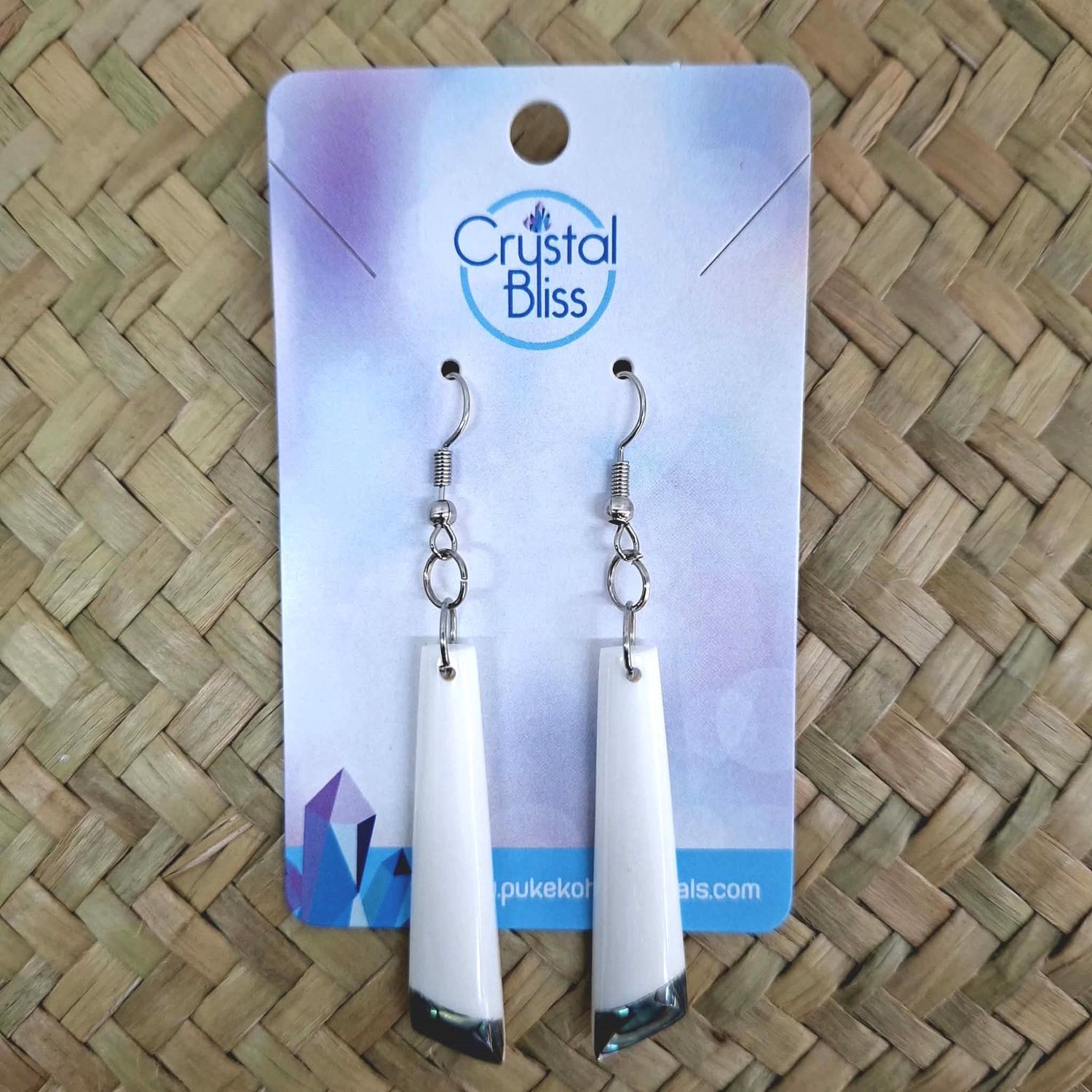 Bone Craving Earrings - Bone Drop Paua