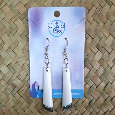 Bone Craving Earrings - Bone Drop Paua