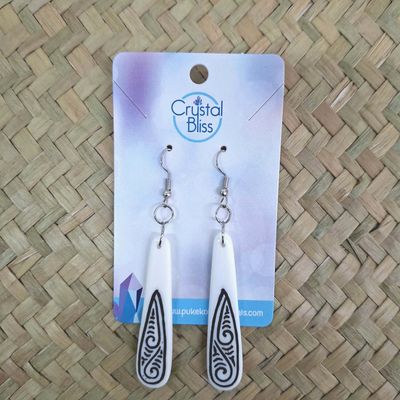 Bone Carving Earrings - Bone Drop