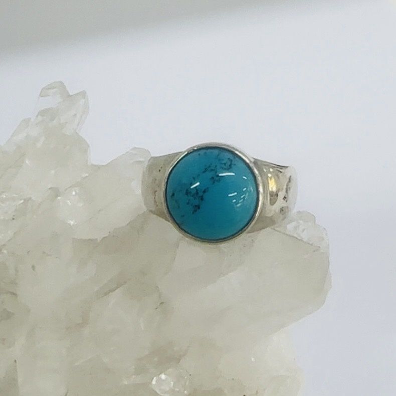 Turquoise Circle Ring sz US 8.5
