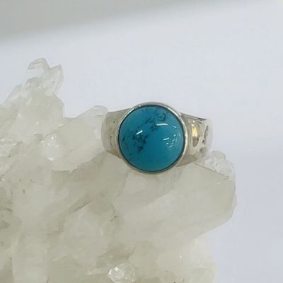 Turquoise Circle Ring sz US 8.5