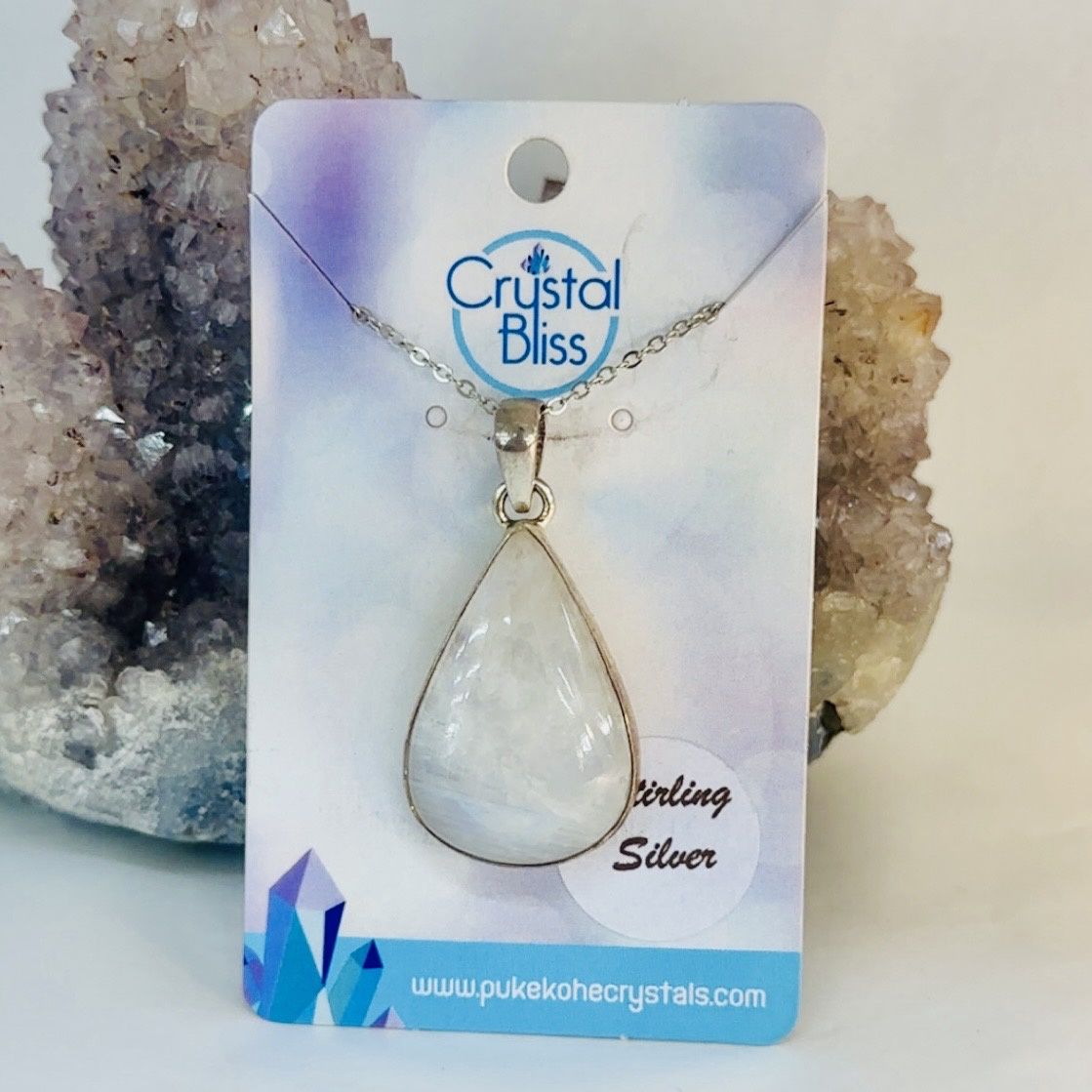 Moonstone Tdrop Pendant SS