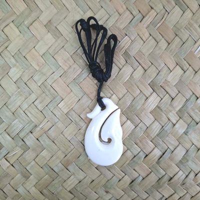 Bone Carving - Fish Hook Pendant