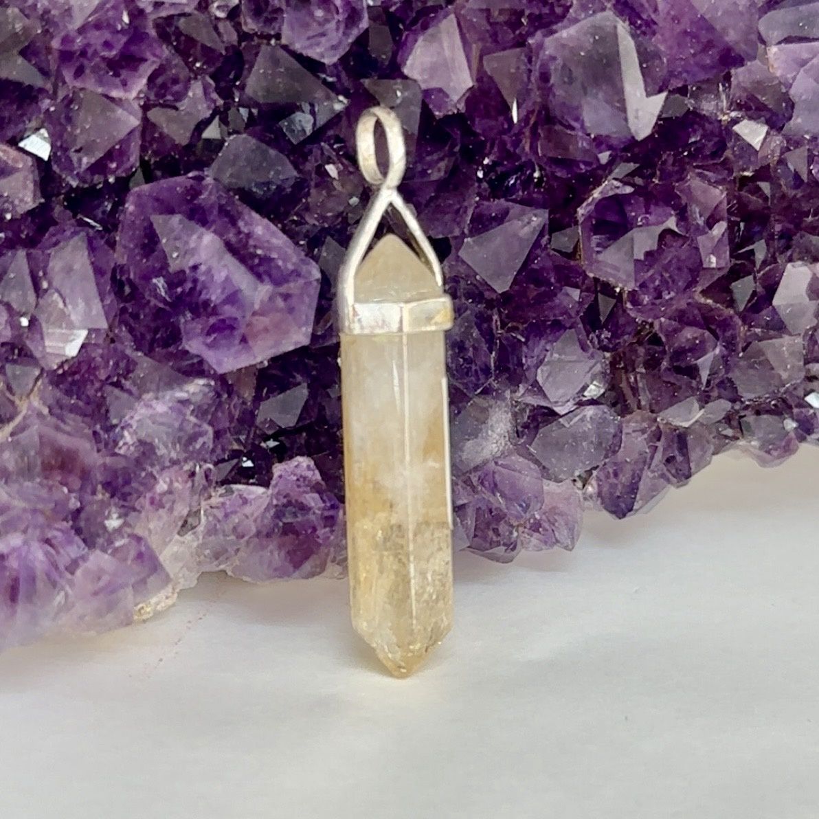 Citrine DT SS Pendant