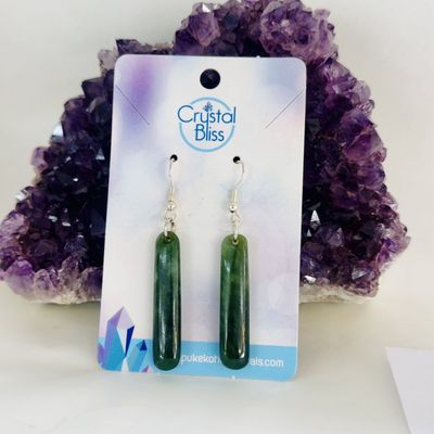 Greenstone SS Earrings 4cm