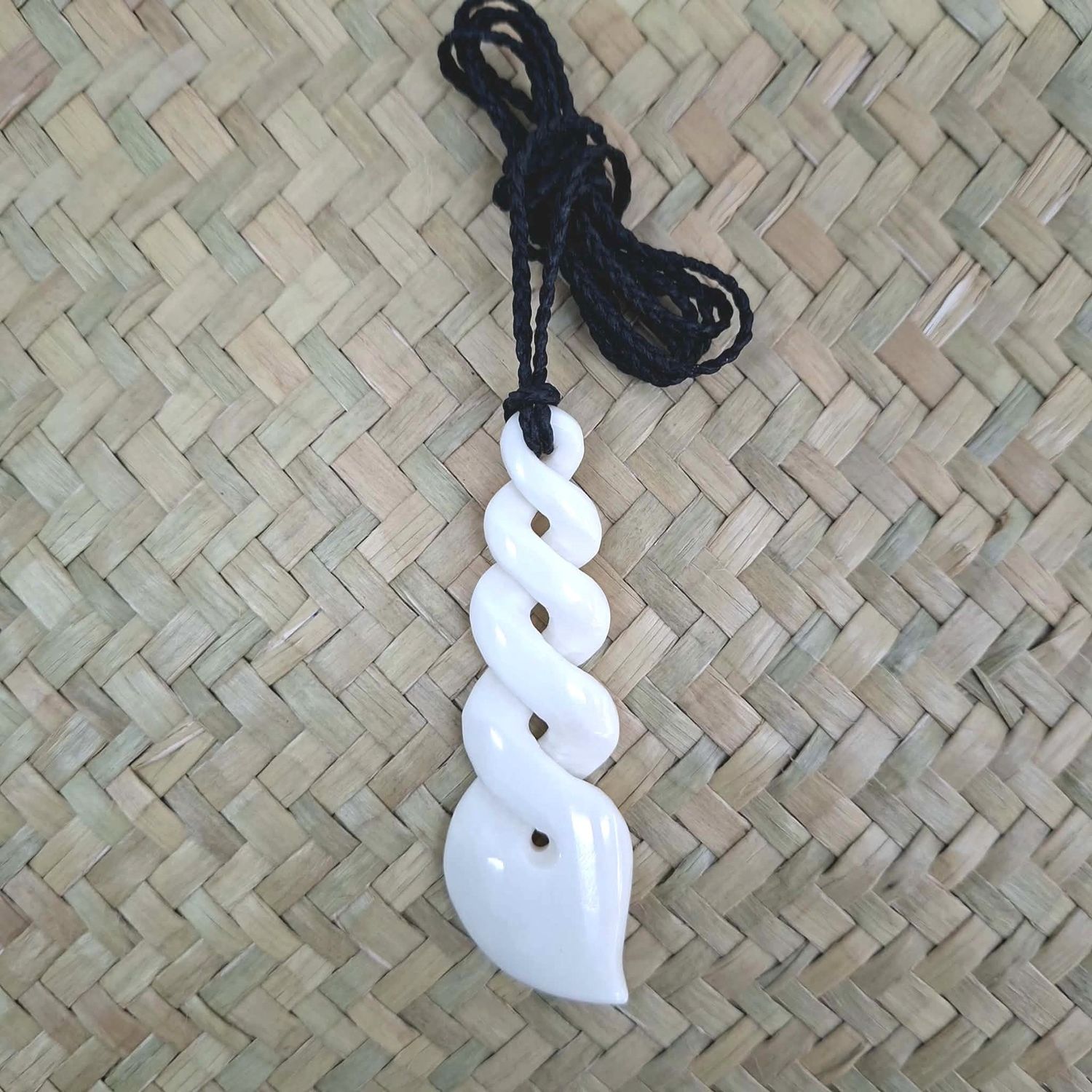 Bone Carving - Twist Pendant