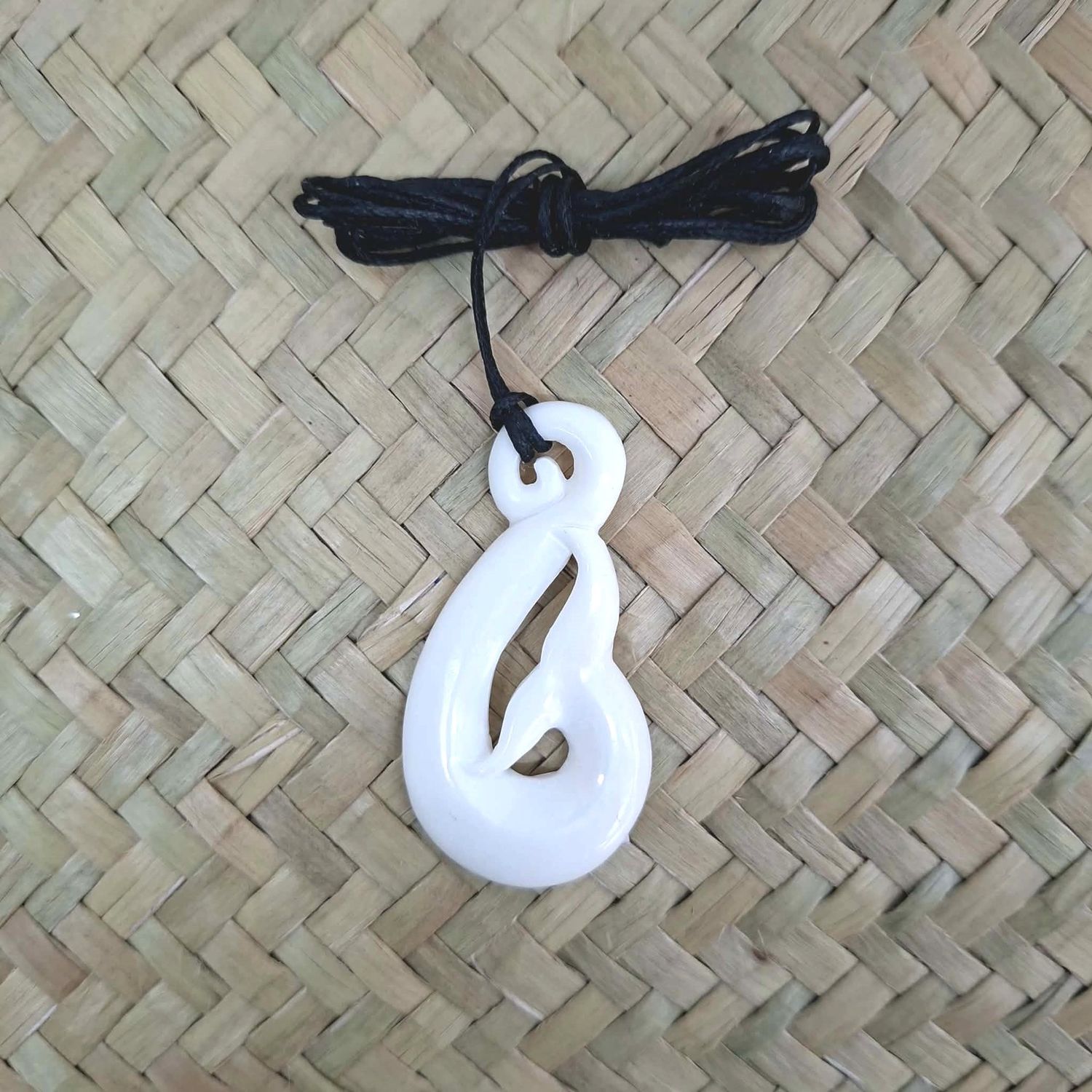 Bone Carving - Whale Tail Pendant