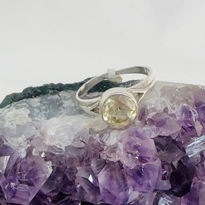Citrine Faceted Ring sz US 9