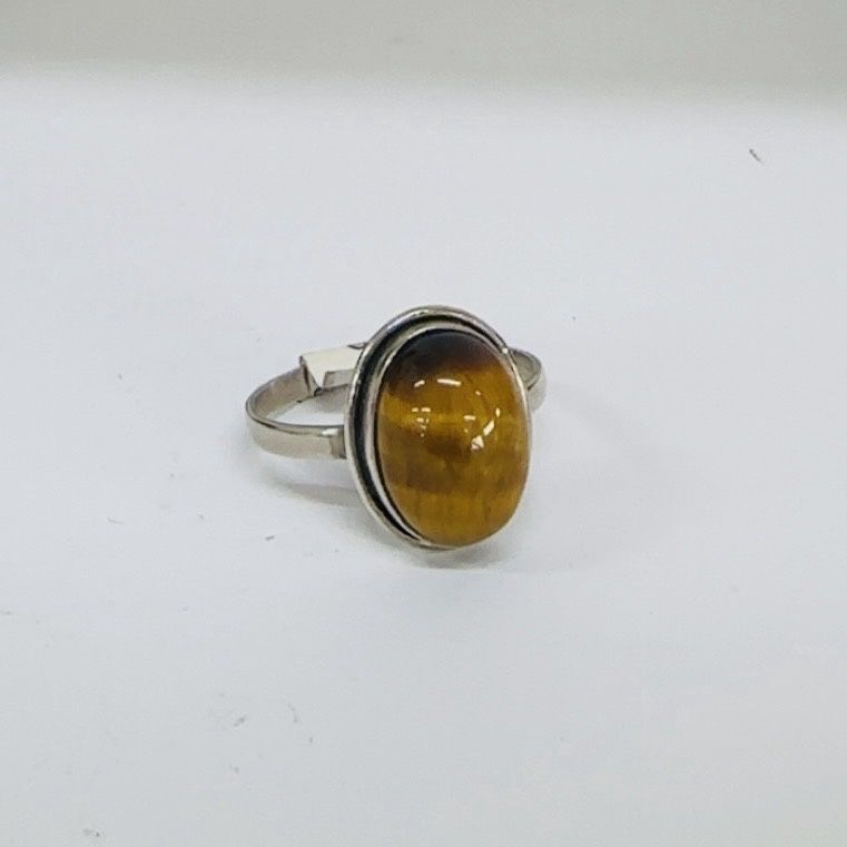 Tiger Eye Oval Ring sz US 10