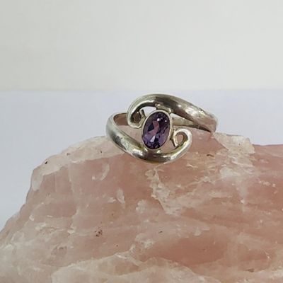 Amethyst Koru Ring sz US 7