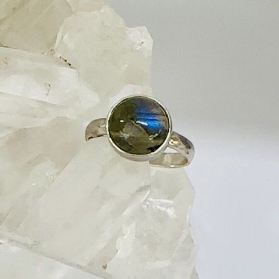 Labradorite Circle Ring sz US 7