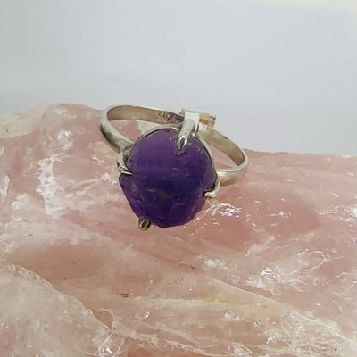Amethyst Rough Ring sz US 8