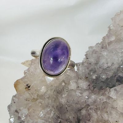 Amethyst Circle Ring sz US 10
