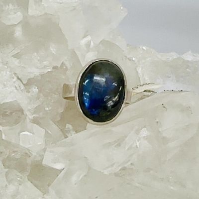 Labradorite Oval Ring sz US 7