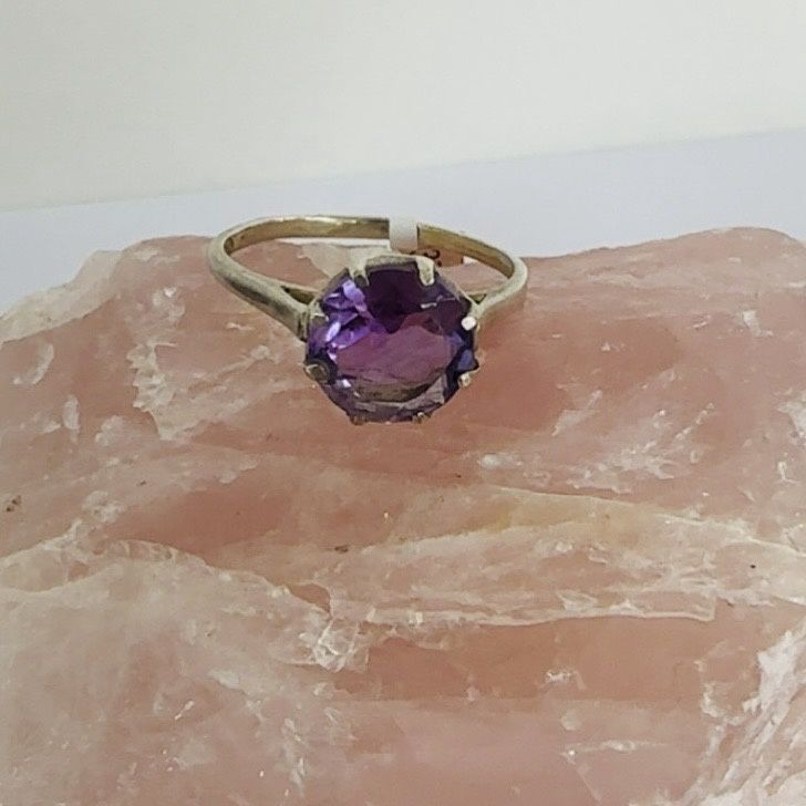 Amethyst Faceted Claw Ring sz US 9