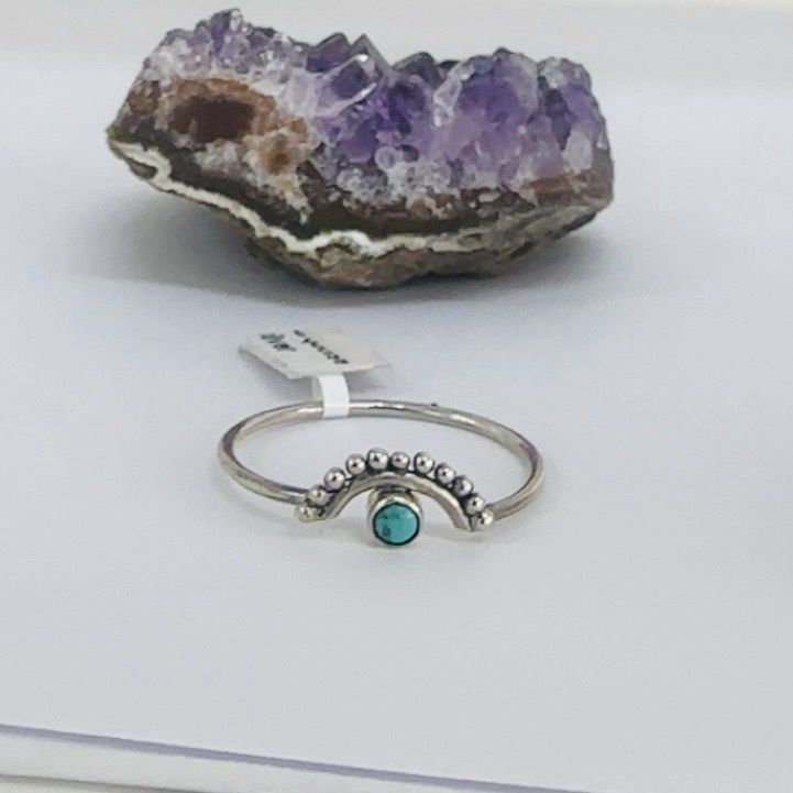 Blue Howlite Dot Ring sz US10