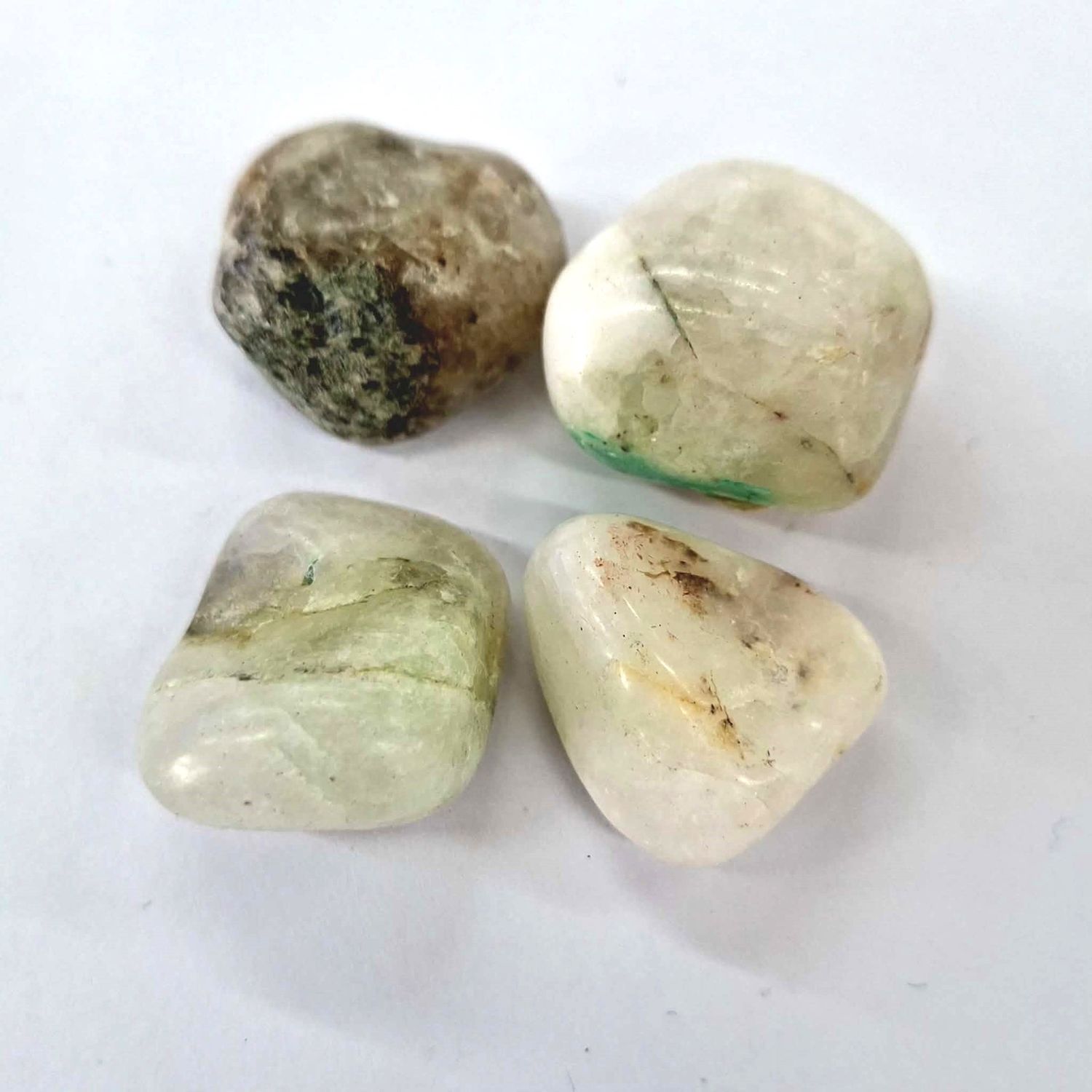 Chrysocolla in Quartz Tumbled