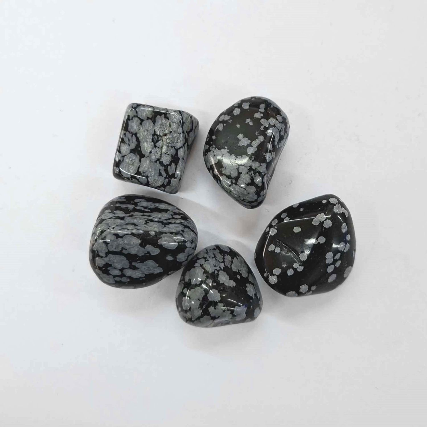 Obsidian Snowflake Tumbled
