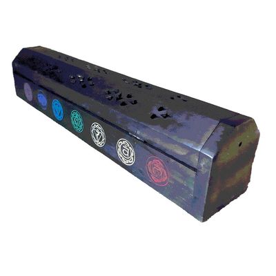 Black Chakra Box Incense Holder