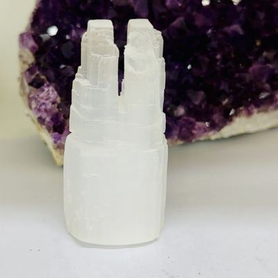 Selenite Mini Double Tower 6cm
