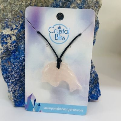 Rose Quartz Dolphin Pendant