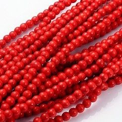 Beads 6mm Howlite Red