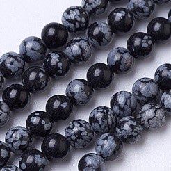 Beads 6mm Obsidian Snowflake