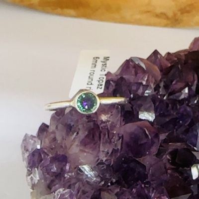 Mystic Topaz 6mm Circle Ring