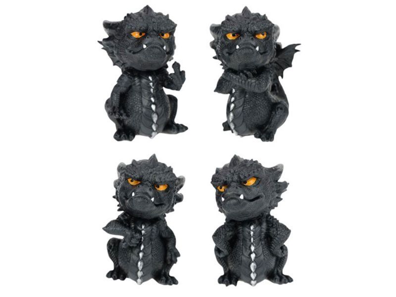 10cm Black Grumpy Dragon