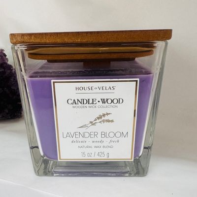 Candle Lavender Bloom CandleWood  425gms