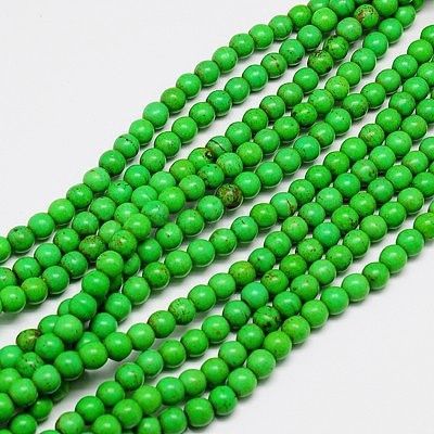 4mm Beads Howlite Green