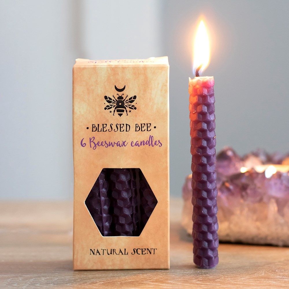 Beeswax Spell Candles Purple - Prosperity