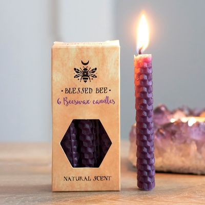 Beeswax Spell Candles Purple - Prosperity