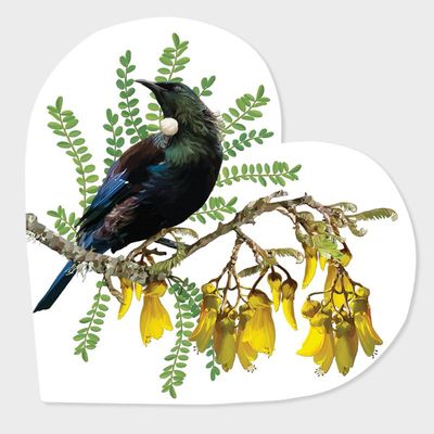Ceramic Heart Tui Kowhai
