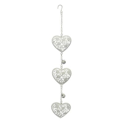 White triple heart hanging