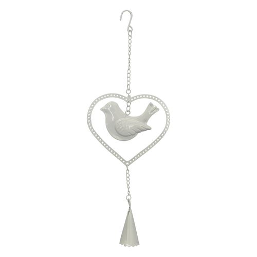 White Bird Heart Hanger