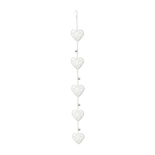 Hearts 5 White Hanging
