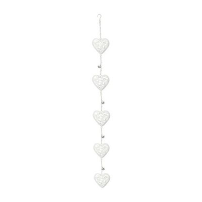 Hearts 5 White Hanging