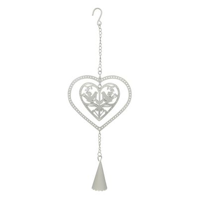 White birds in heart hanger