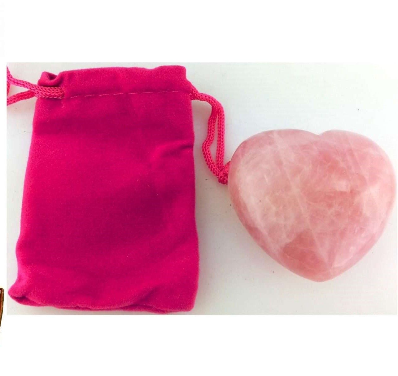Rose Quartz Heart with pouch
