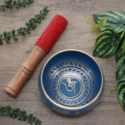 Singing Bowl Tibetan Design Blue